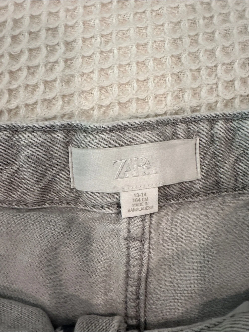 Zara Girls Light Gray Denim Skort Shorts